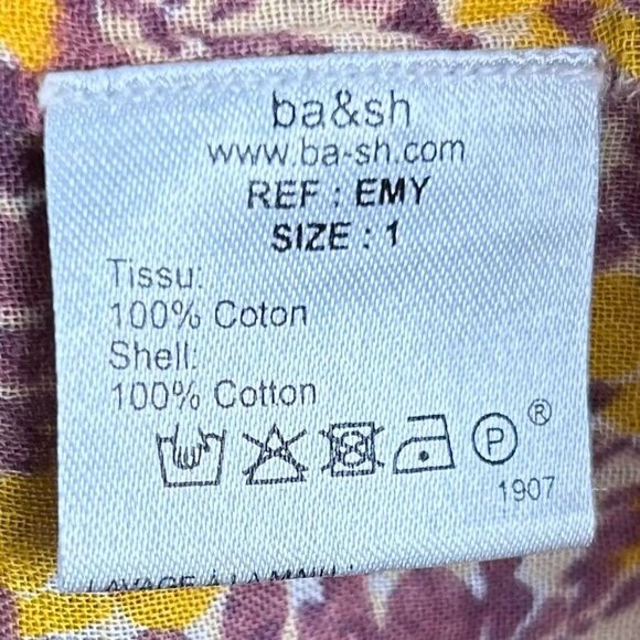 Ba&sh Emy Wrap Midi Dress Size 1 Floral Boho Flowy Cotton - Picture 5 of 9